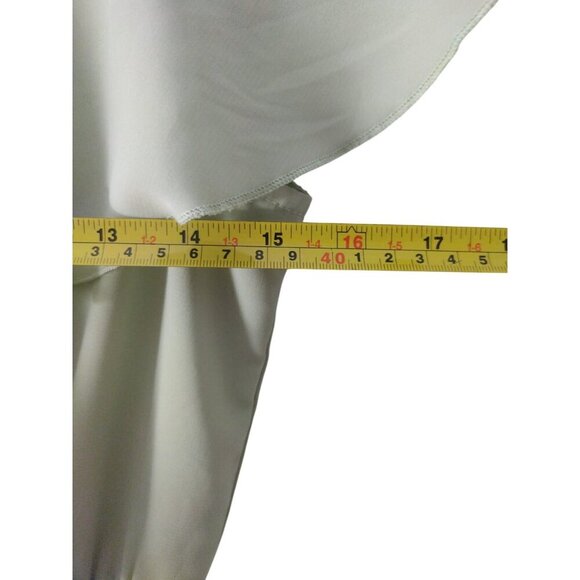 Mint green v-neck ruffle wrap front elastic waist maxi dress by BTFBM M. - Picture 6 of 7